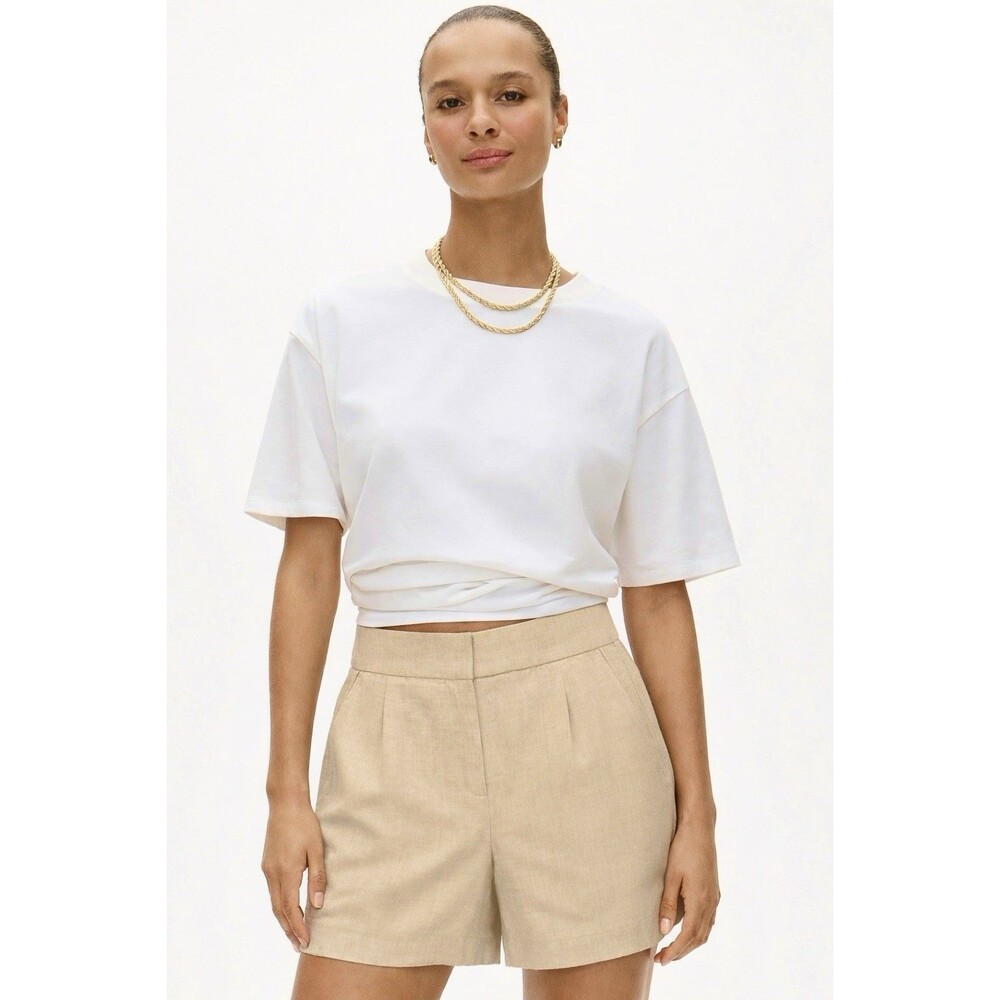J.Crew Women 10 Shorts Linen Blend Pull On 2024 High Rise Preppy Coastal NWT